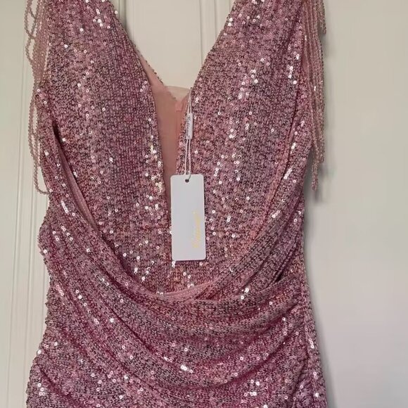 Women's Purple Sequins Dress - Picture 1 of 5